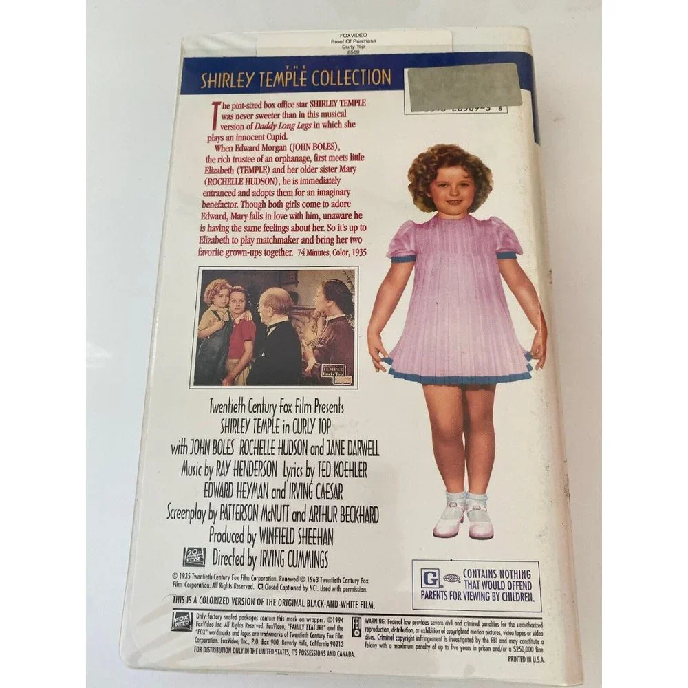 Shirley Temple Family Favorites Triple Pack 3 Movie‎ Collection VHS Set V3 2000